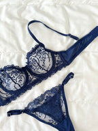 Lacivert Marte Bralet Takım (Büyük Beden)