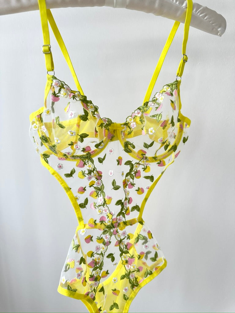 Carety Sarı Bodysuit