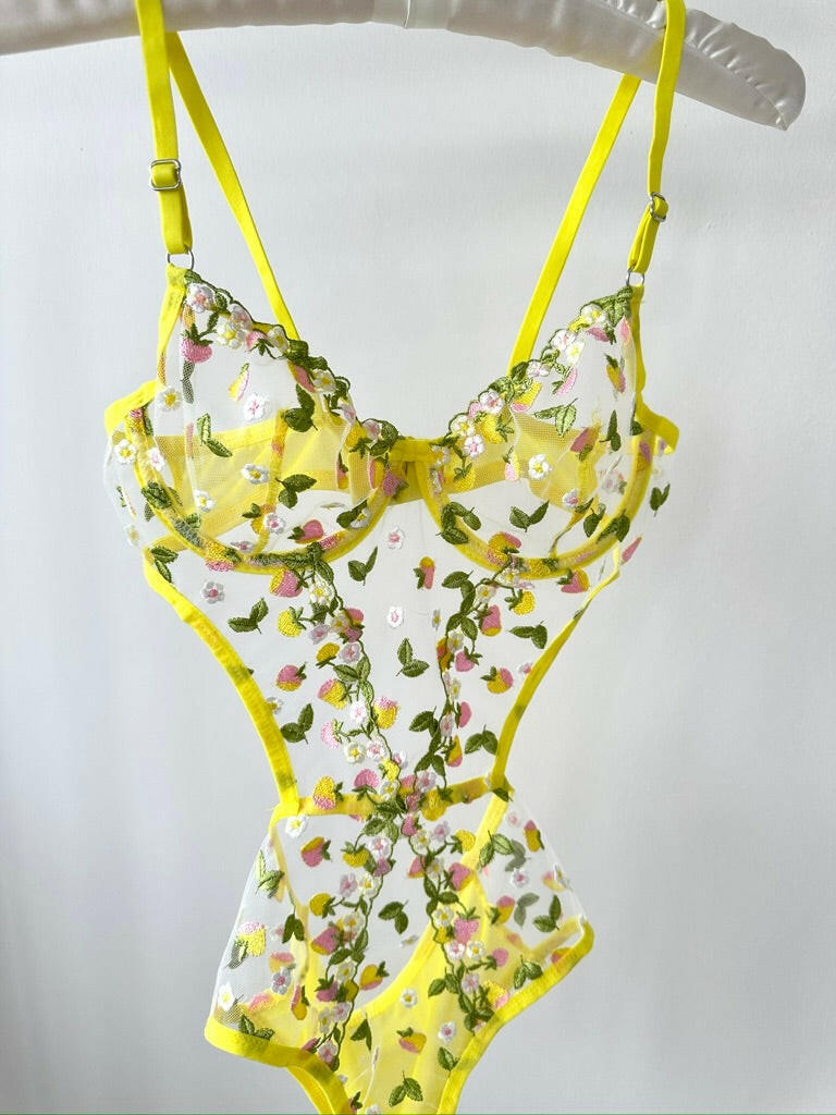 Carety Sarı Bodysuit