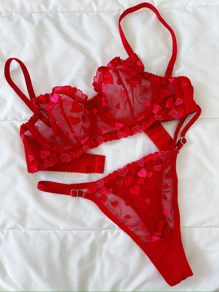 Love'l Kırmızı Bralet Takım