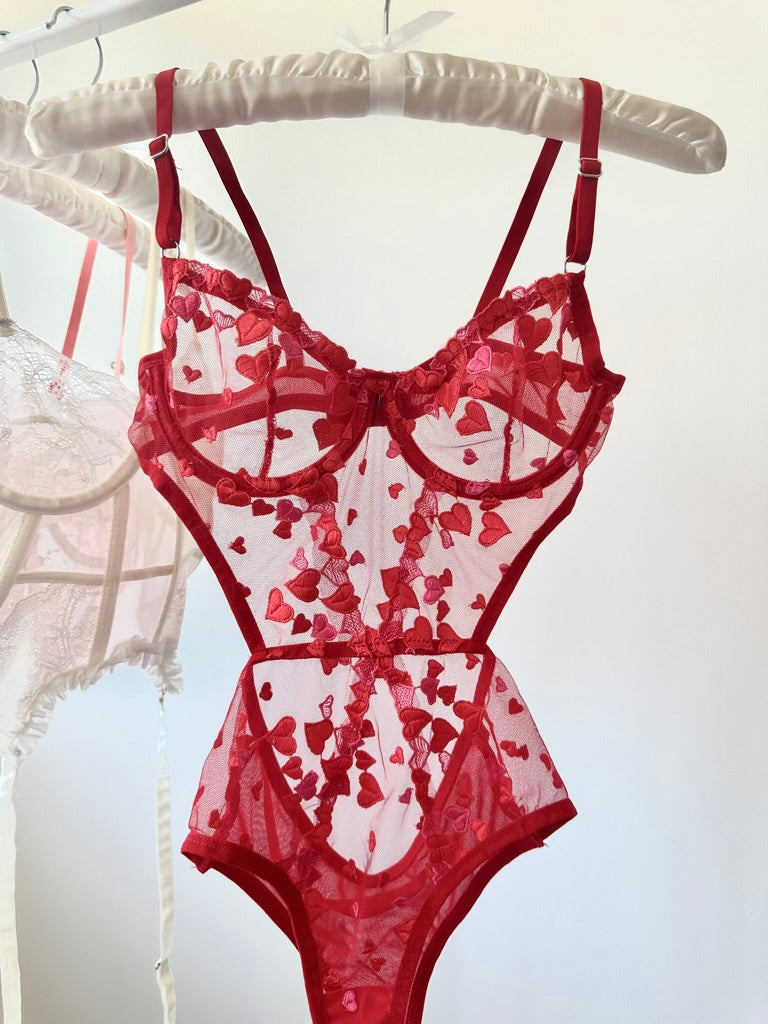Lovely Kırmızı Bodysuit