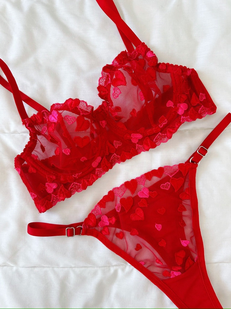 Love'l Kırmızı Bralet Takım