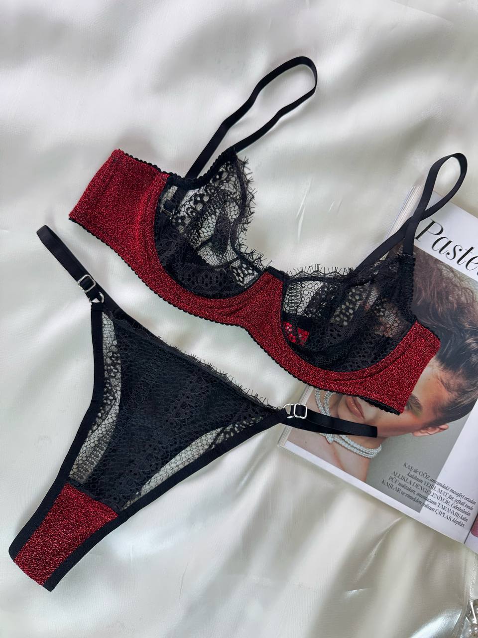 Laddy Kırmızı Bralet Takım