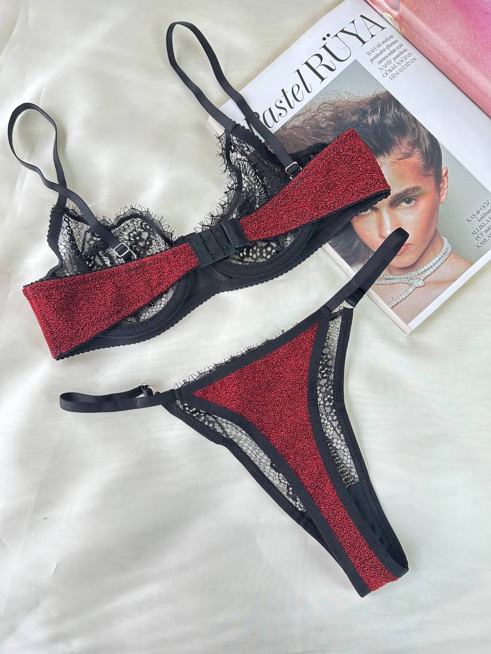 Laddy Kırmızı Bralet Takım