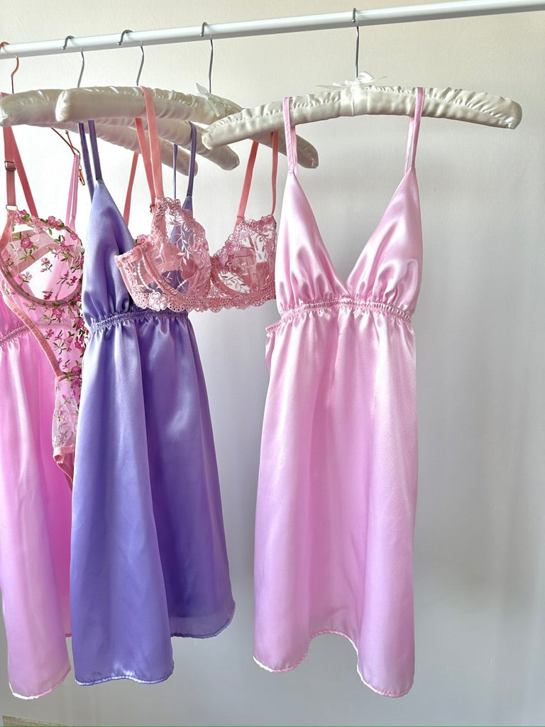Merida Pembe Saten Gecelik