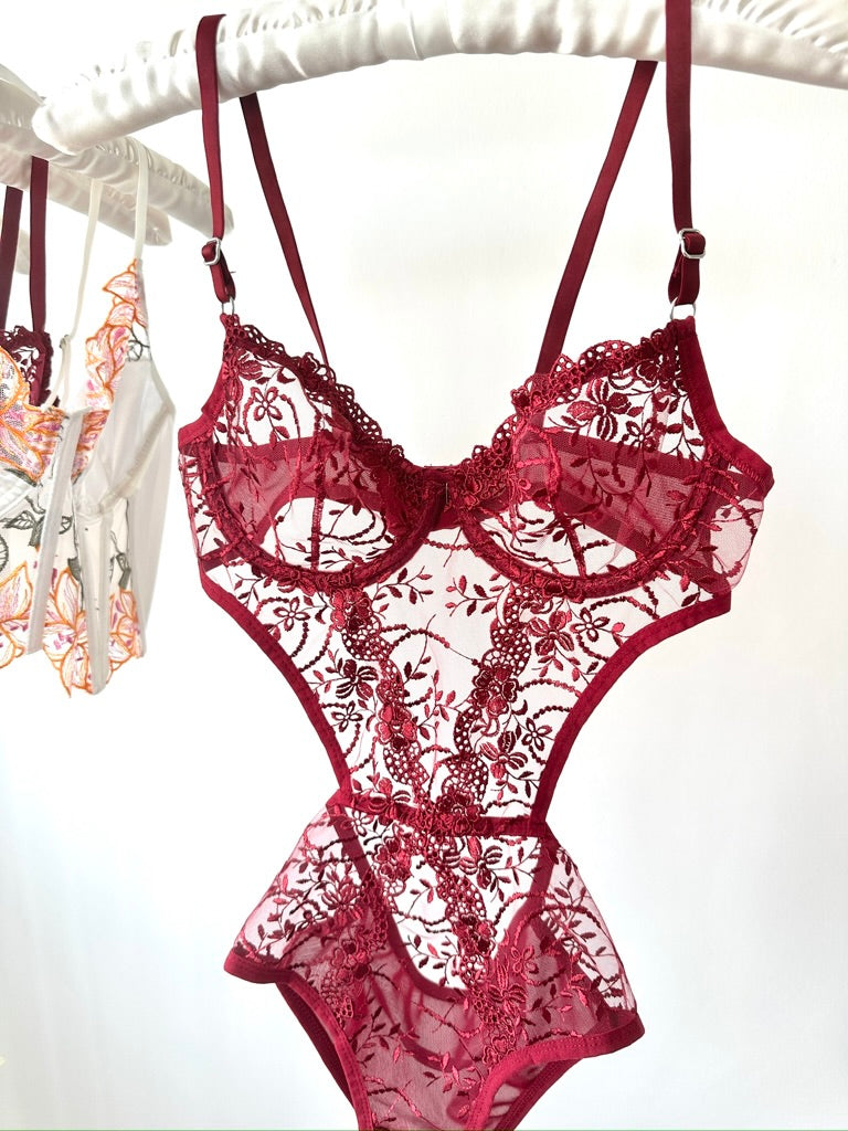 Peony Bordo Bodysuit