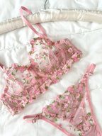 Robin Pembe Bralet Takım.