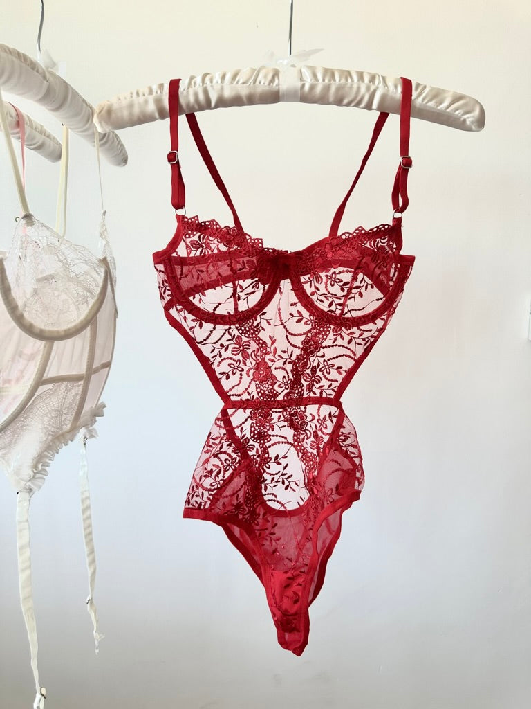 Peony Kırmızı Bodysuit