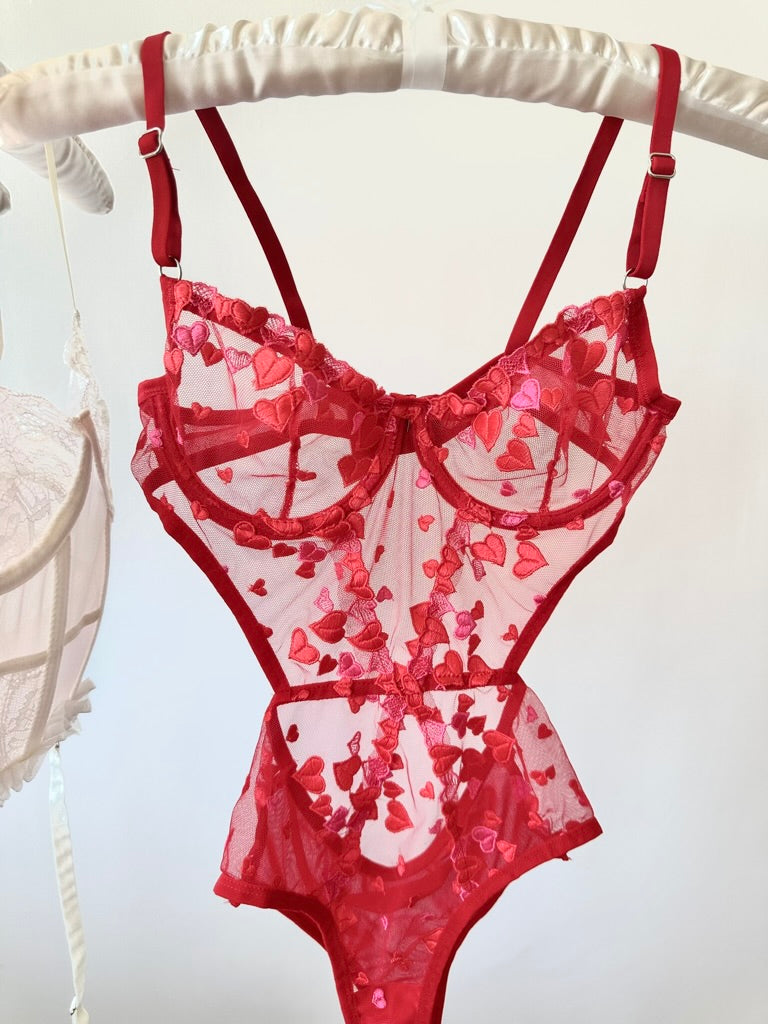 Lovely Kırmızı Bodysuit