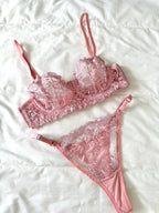 Pembe Marte Bralet Takım (Büyük Beden)