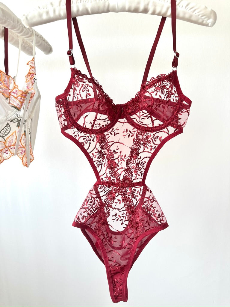 Peony Bordo Bodysuit