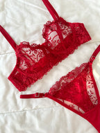 Kırmızı Marte Bralet Takım (Büyük Beden)