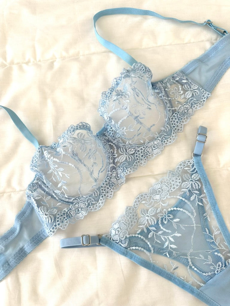 Mavi Marte Bralet Takım (Büyük Beden)
