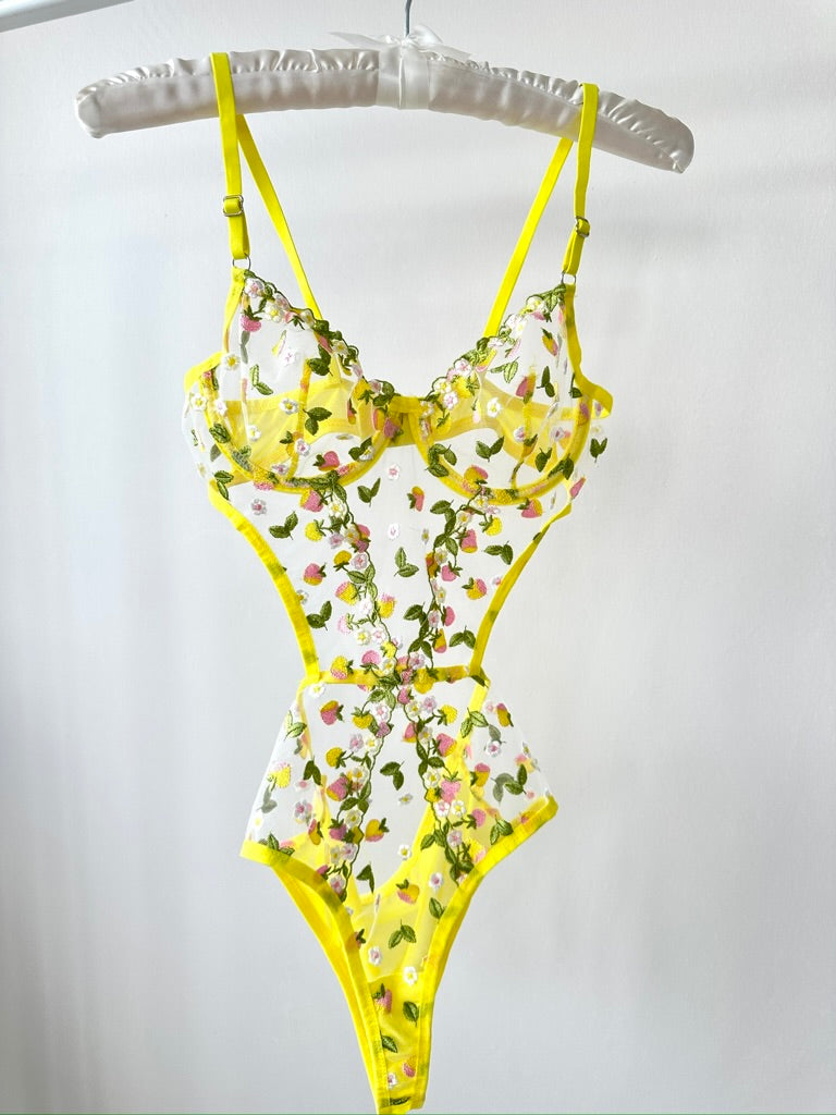 Carety Sarı Bodysuit