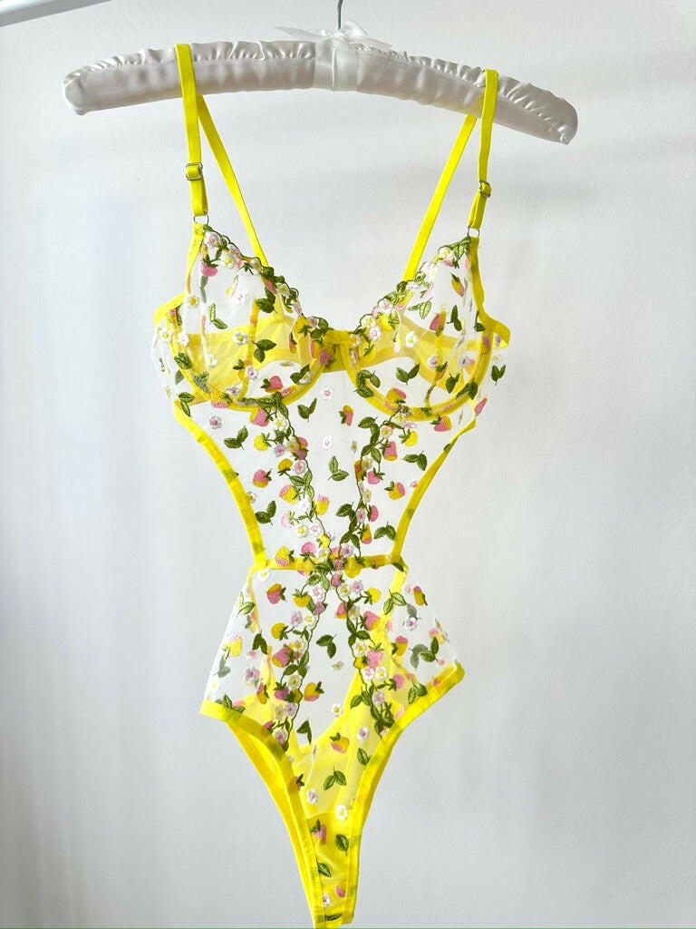 Carety Sarı Bodysuit