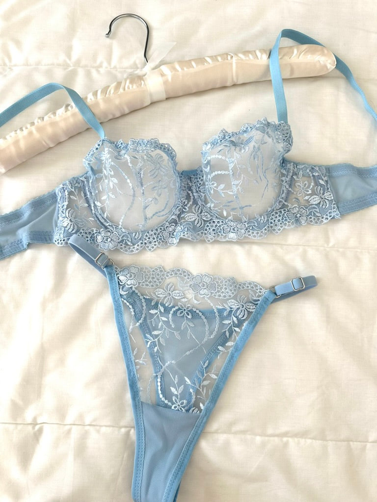 Mavi Marte Bralet Takım (Büyük Beden)