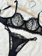 Siyah Marte Bralet Takım (Büyük Beden)