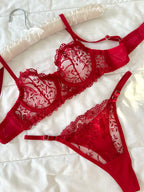 Kırmızı Marte Bralet Takım (Büyük Beden)