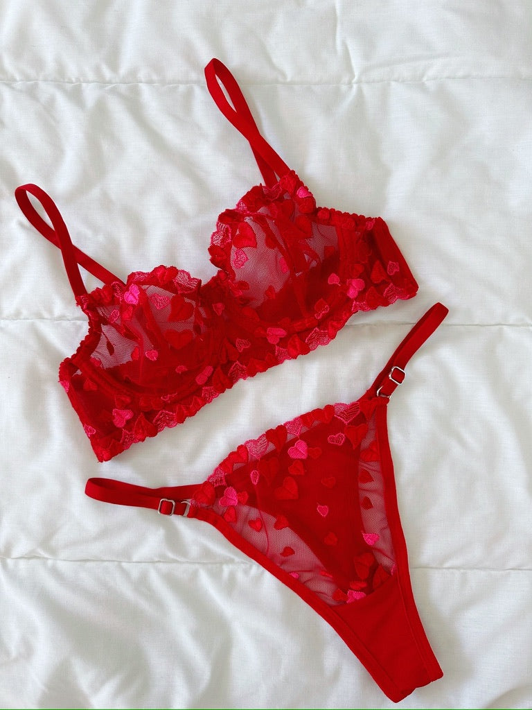 Love'l Kırmızı Bralet Takım