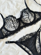 Siyah Marte Bralet Takım (Büyük Beden)