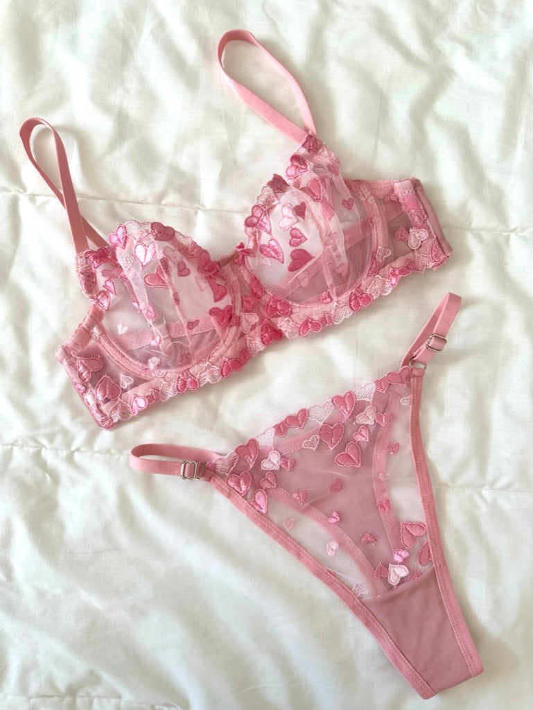Shay Pembe Bralet Takım