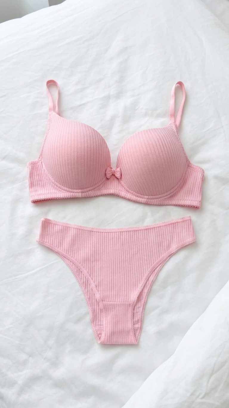 Push-up (Dolgulu) Dali Pembe Sütyen Takımı