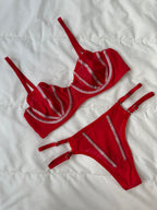Simli Lori Kırmızı Bralet Takım.
