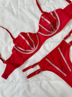 Simli Lori Kırmızı Bralet Takım.