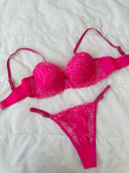 Pembe Rowena Push-up Bralet Takım.