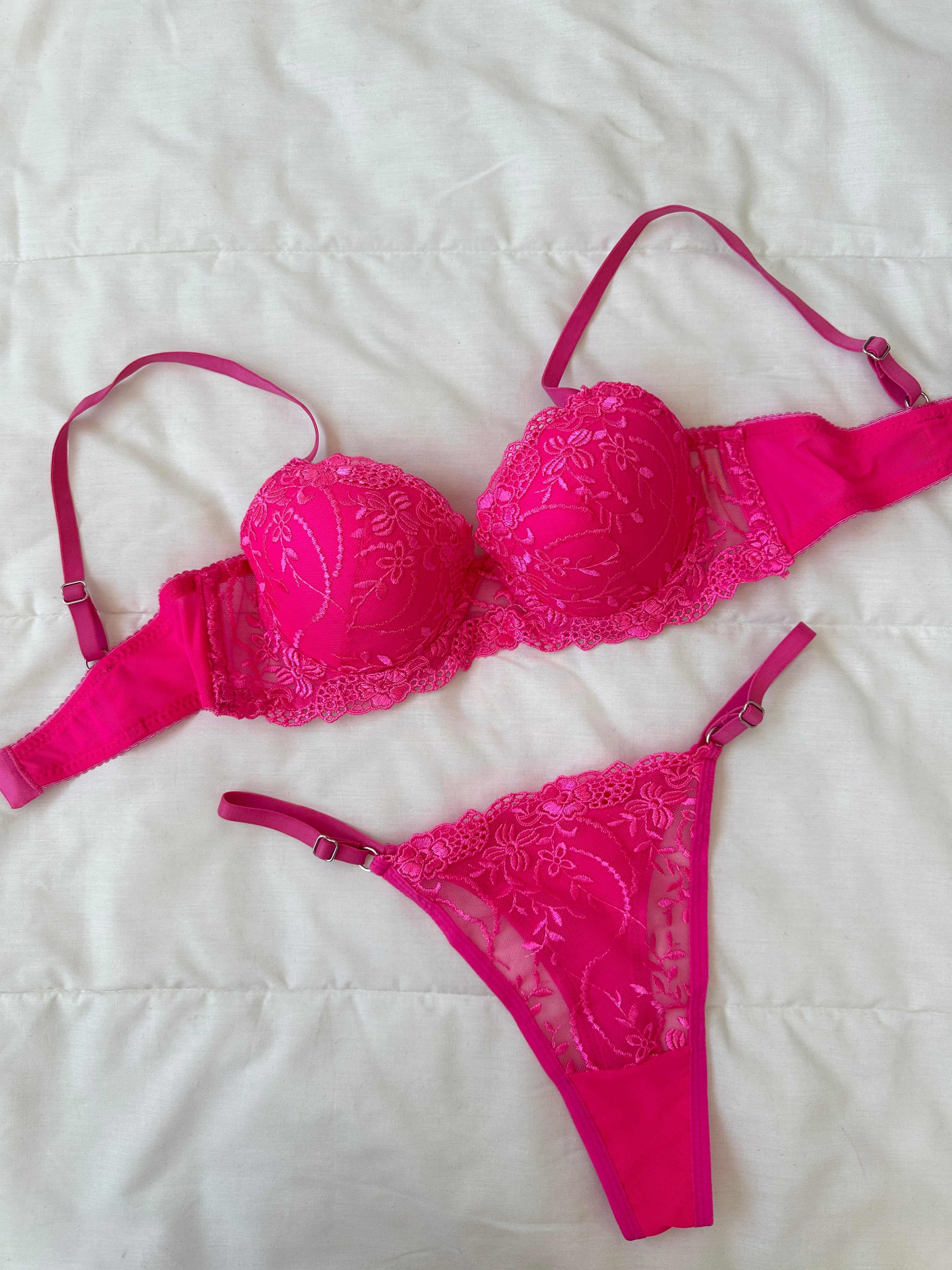 Pembe Rowena Push-up Bralet Takım.