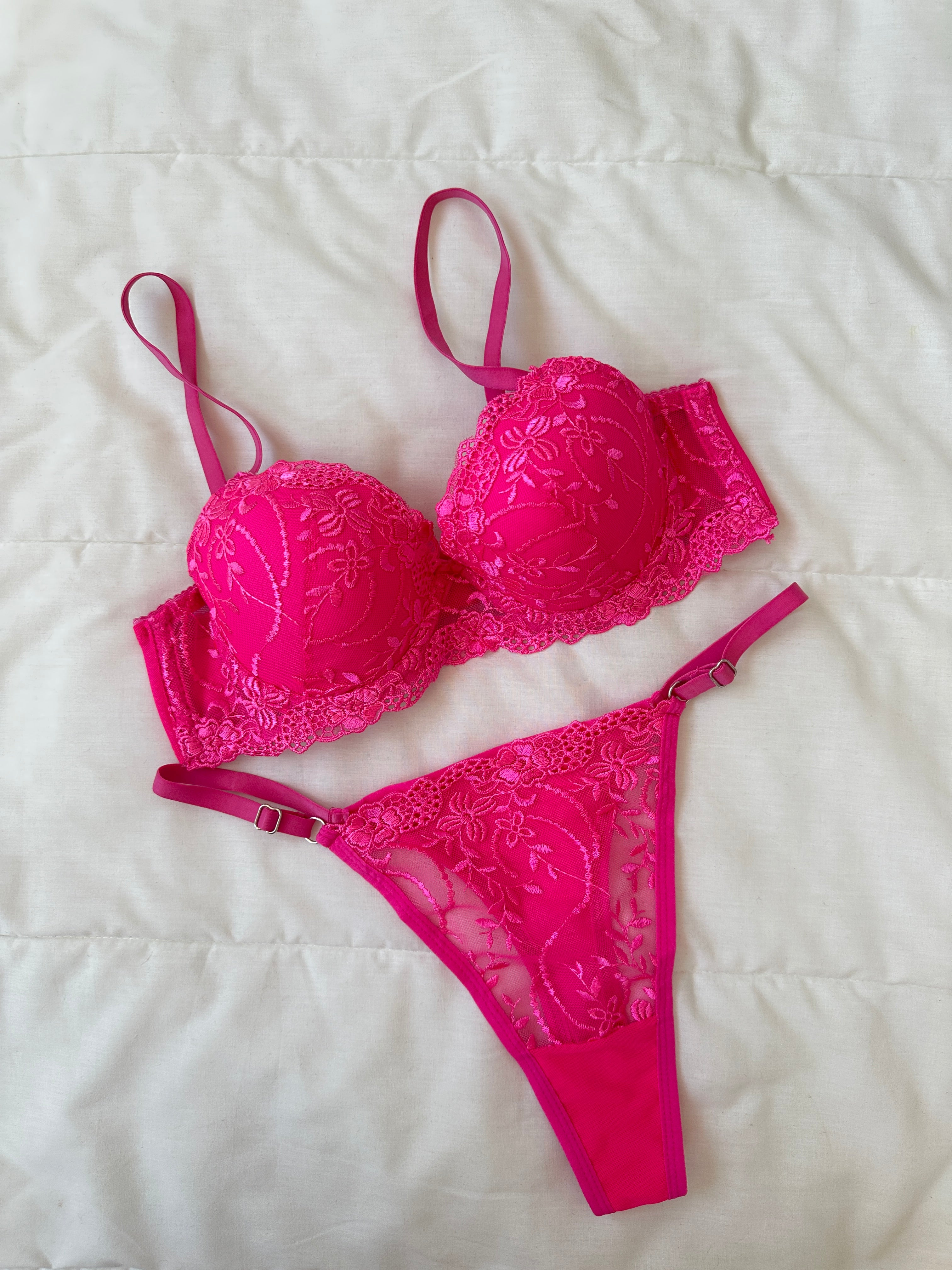 Pembe Rowena Push-up Bralet Takım.