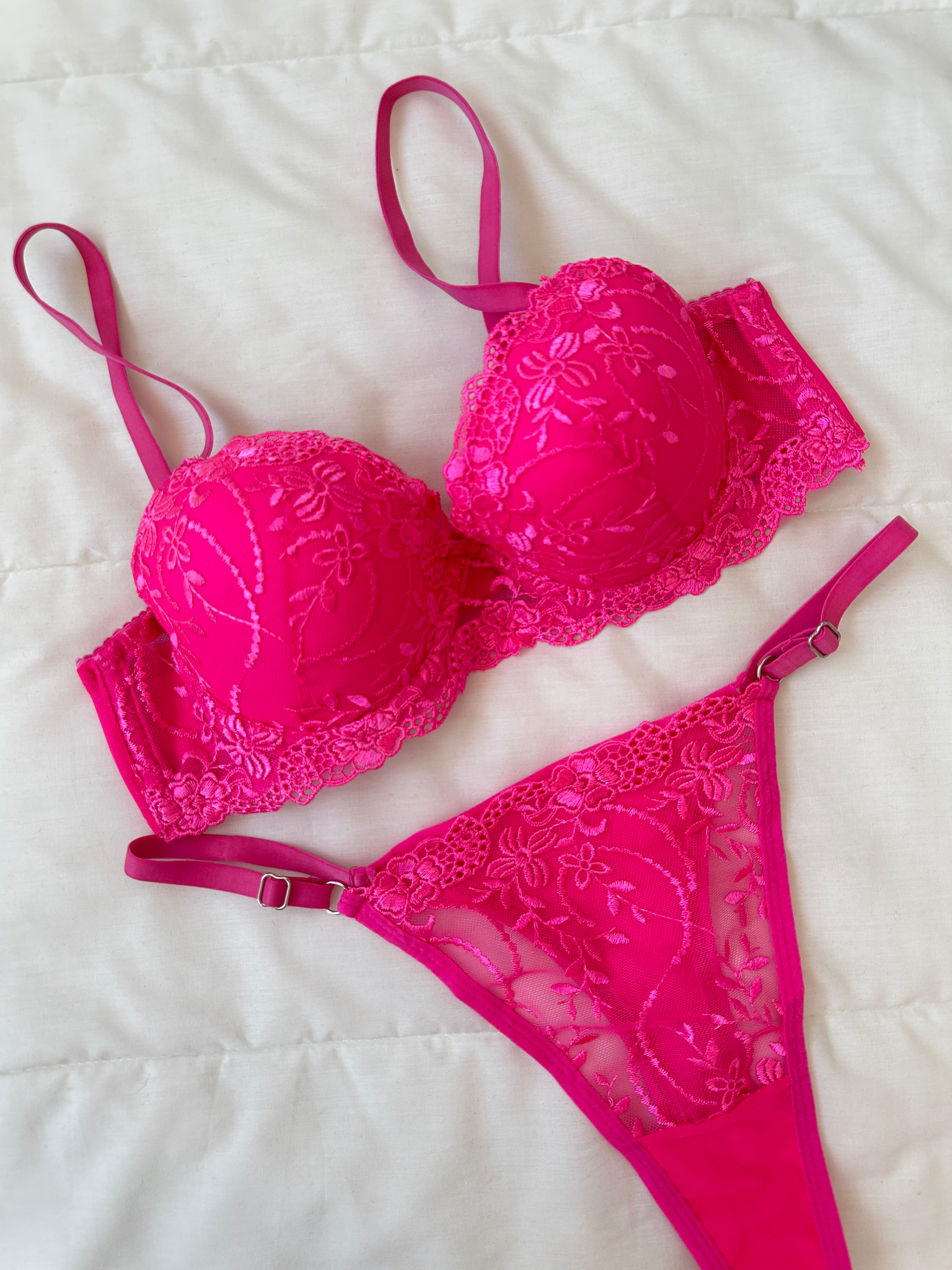 Pembe Rowena Push-up Bralet Takım.