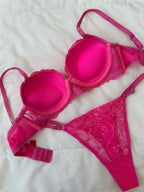Pembe Rowena Push-up Bralet Takım.