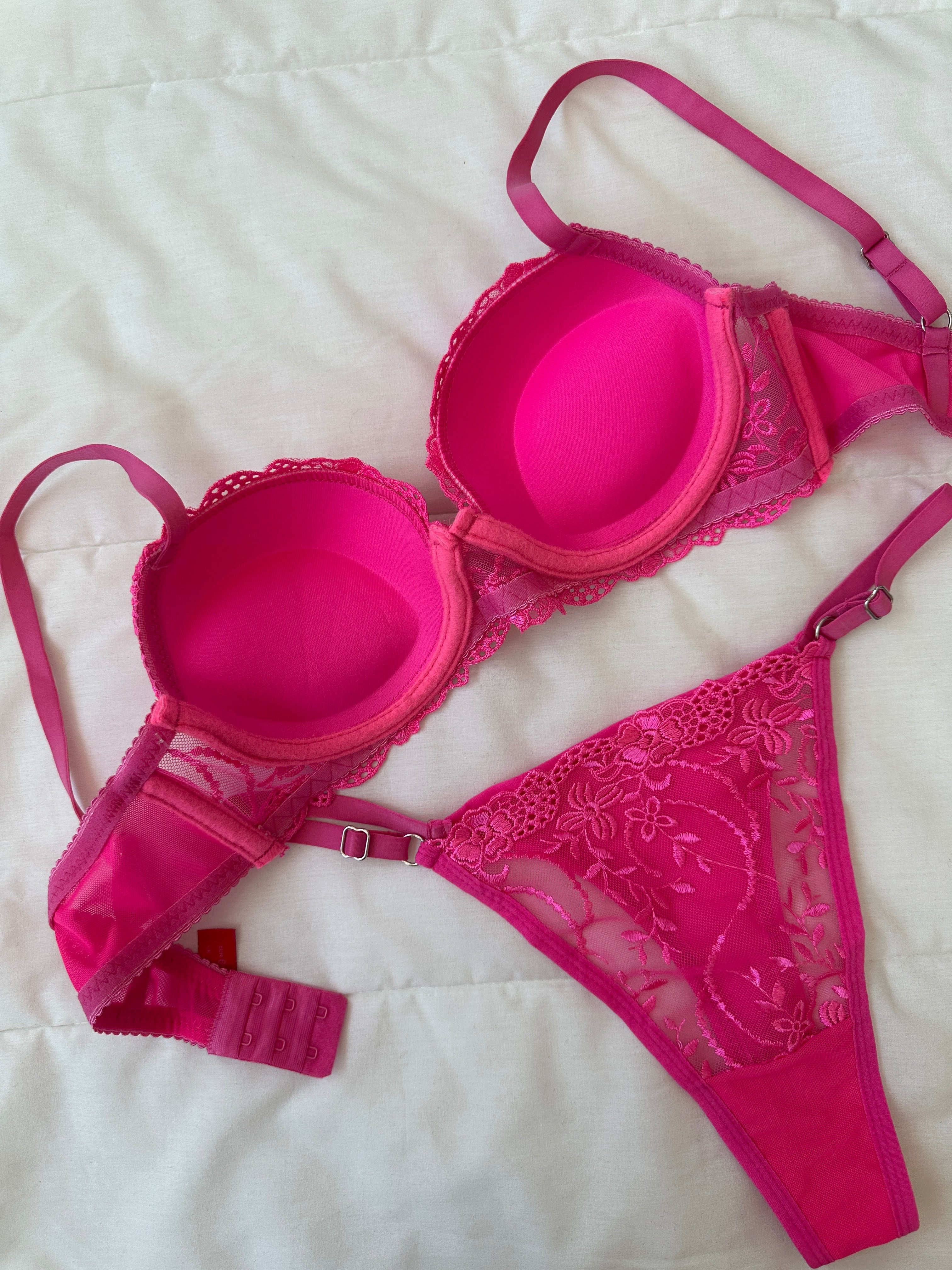 Pembe Rowena Push-up Bralet Takım.