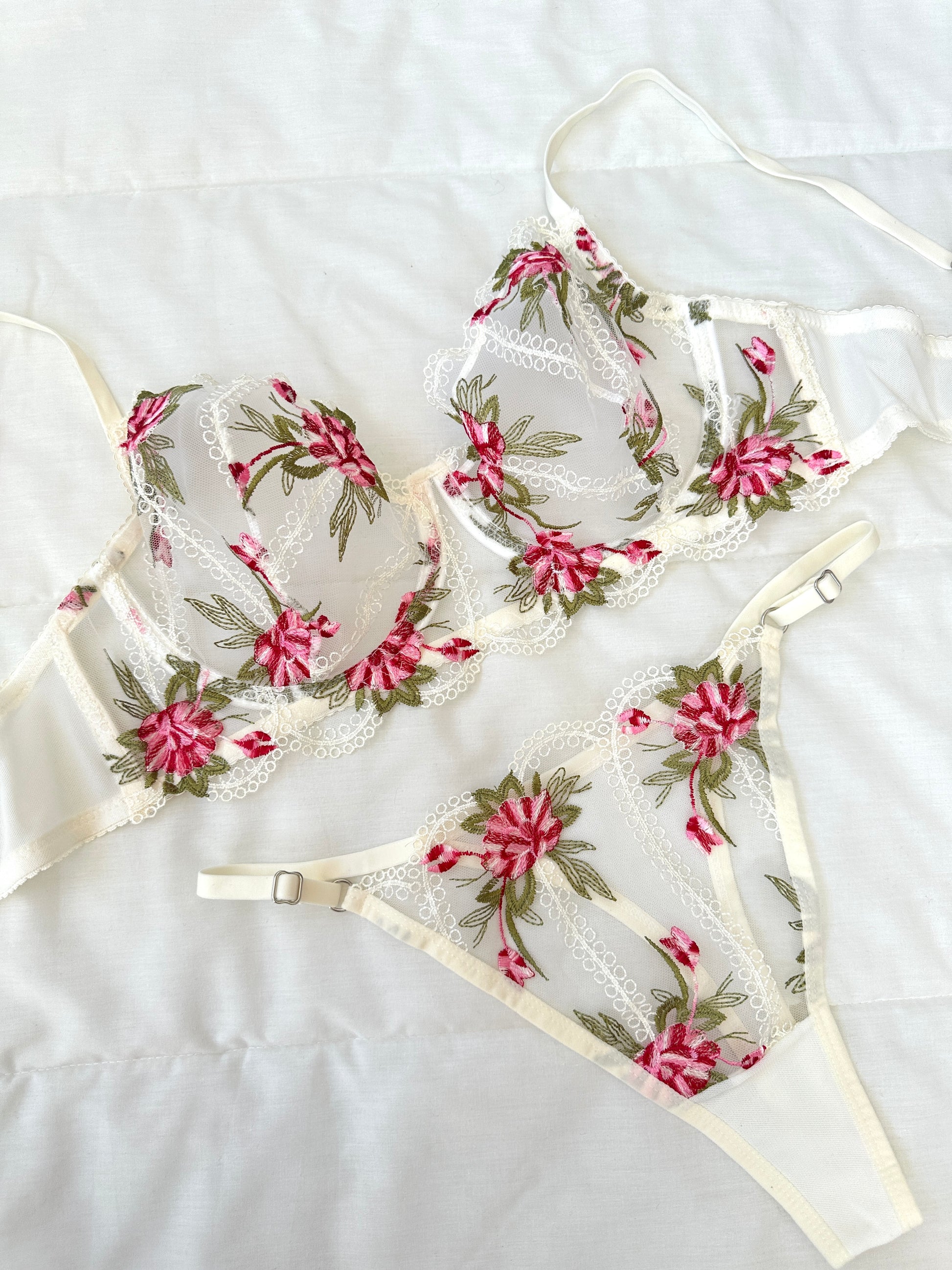Estelly Ekru Bralet Takım (Büyük Beden)