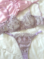 Lila Çiçekli Mareni Bralet Takım