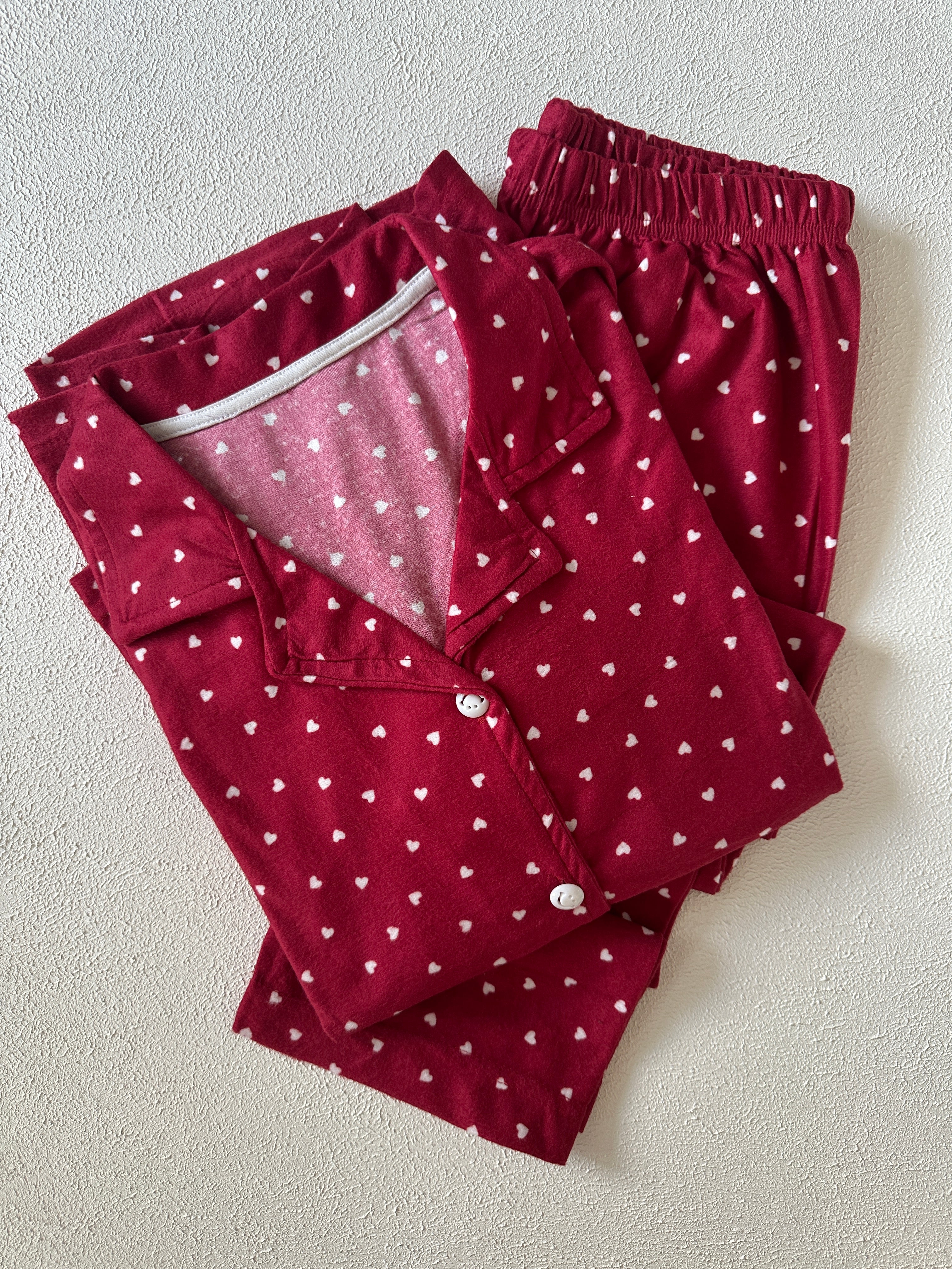 Kırmızı Puantiyeli Pijama Takımı