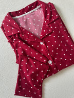 Kırmızı Puantiyeli Pijama Takımı