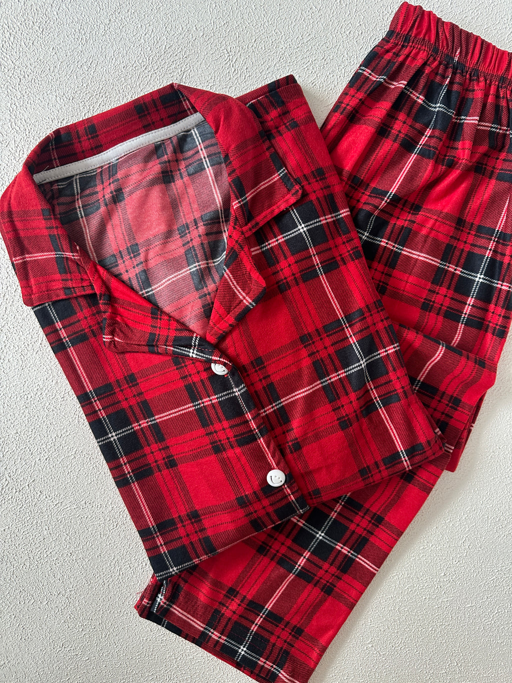 Kırmızı Ekoseli Pijama Takımı
