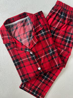 Kırmızı Ekoseli Pijama Takımı
