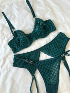 Emilly Zümrüt Yeşili Jartiyer Takım