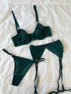 Emilly Zümrüt Yeşili Jartiyer Takım