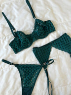 Emilly Zümrüt Yeşili Jartiyer Takım