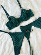 Emilly Zümrüt Yeşili Jartiyer Takım