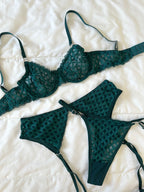 Emilly Zümrüt Yeşili Jartiyer Takım