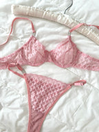 Emma Pembe Bralet Takım