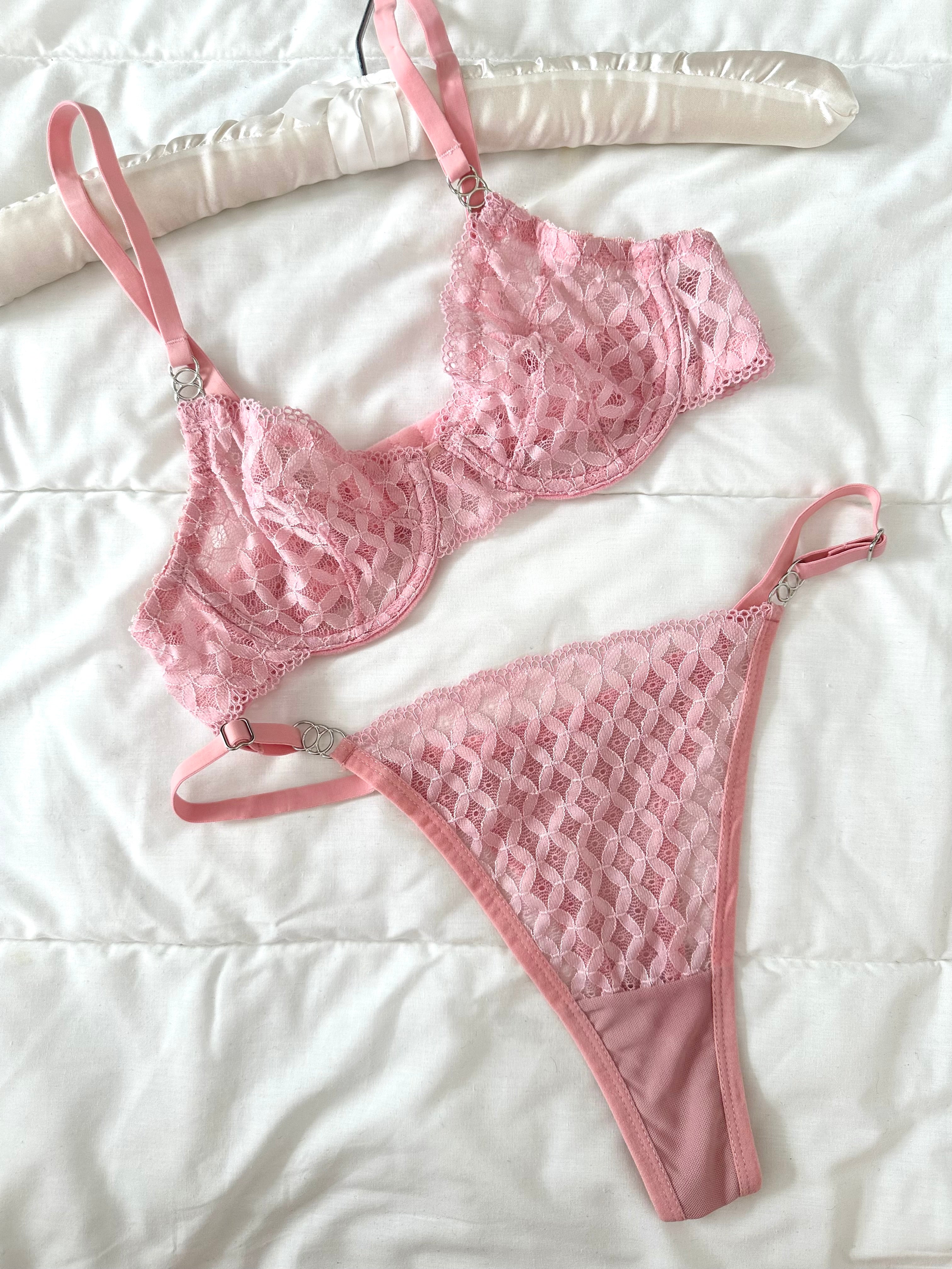 Emma Pembe Bralet Takım
