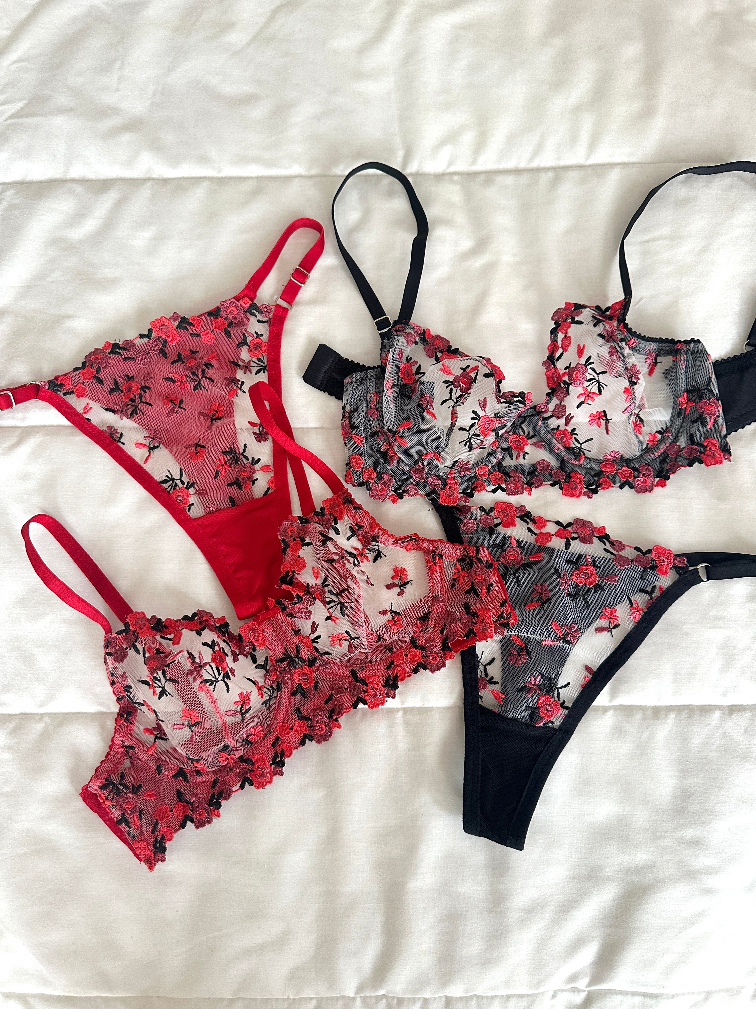 Siyah & Kırmızı Robin 2'li İç Giyim Takımı