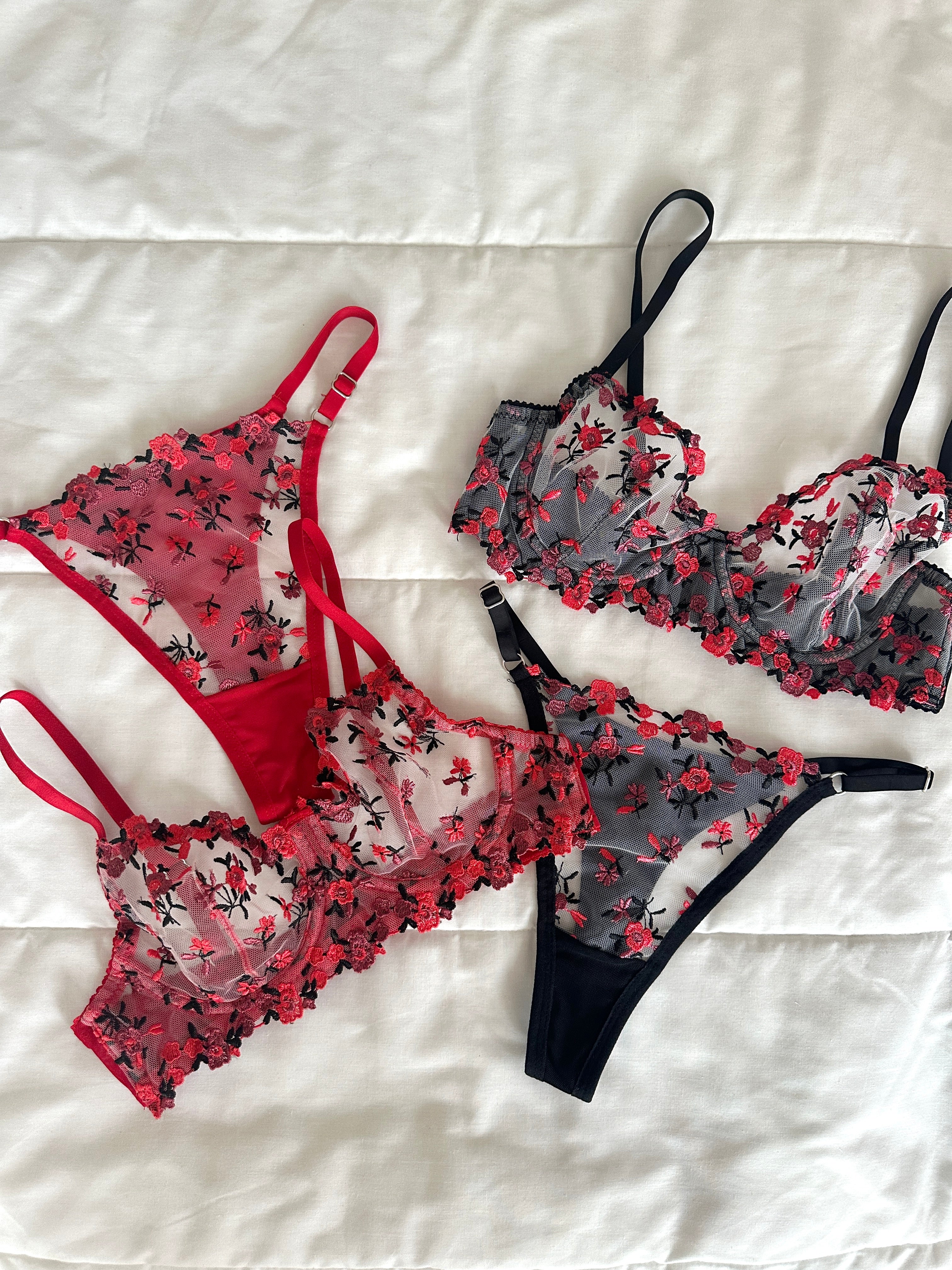 Siyah & Kırmızı Robin 2'li İç Giyim Takımı