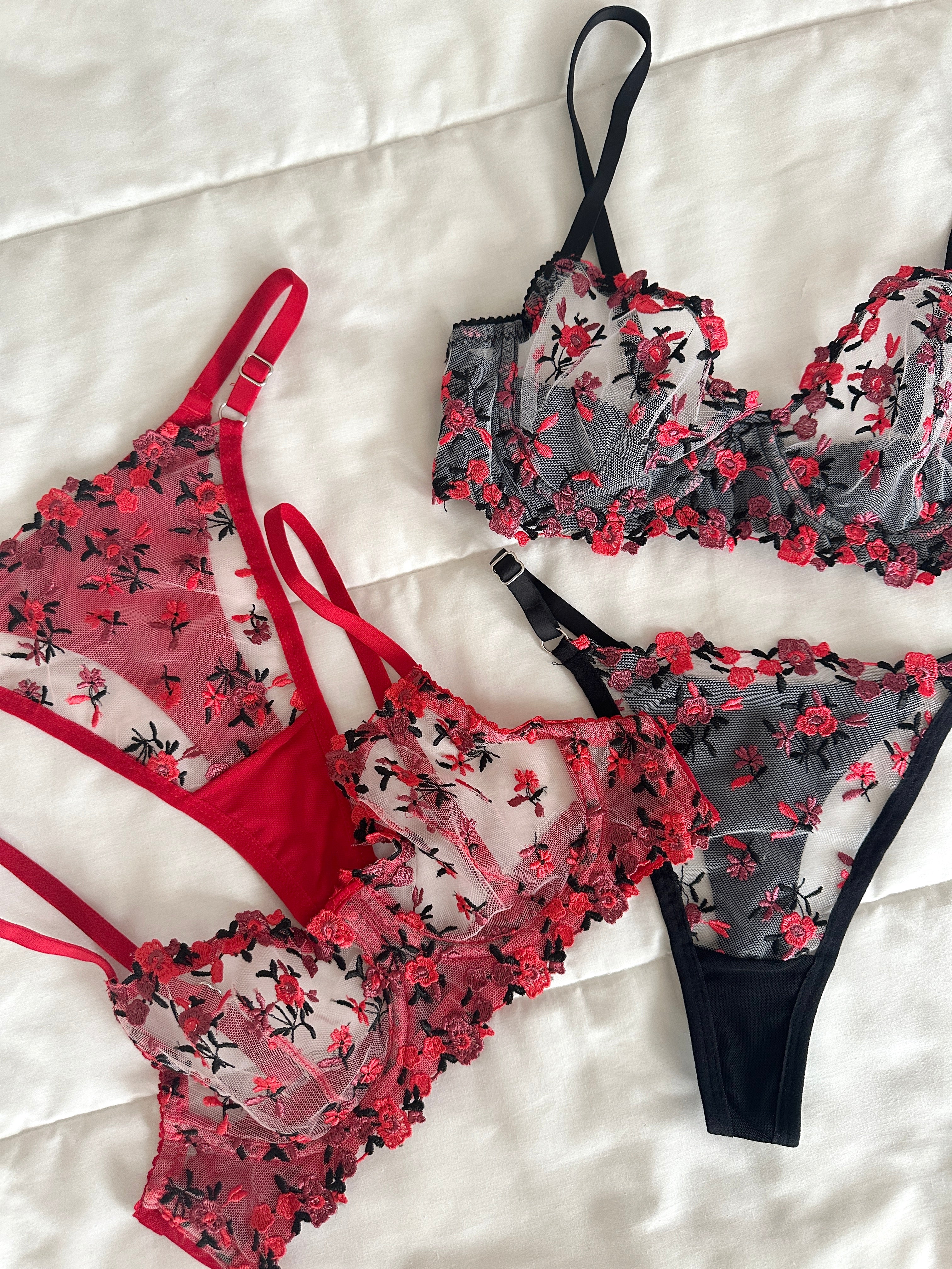 Siyah & Kırmızı Robin 2'li İç Giyim Takımı